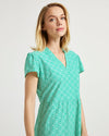 Close view of Jude Connally Ginger Dress in Mini Links Geo Grass