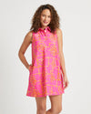 Front view of Jude Connally Harlee Dress in Bamboo Lattice Pink/Apricot