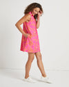 Side view of Jude Connally Harlee Dress in Bamboo Lattice Pink/Apricot