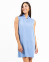 Front view of Jude Connally Helena Ponte Dress in Periwinkle