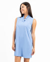 Side view of Jude Connally Helena Ponte Dress in Periwinkle