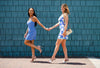 Outdoor model in the French Connection Demi Dress - Chalk Blue