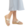 The Jack Rogers Jacks Mid Wedge - Platinum on foot