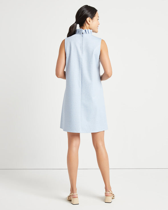 Back view of Jude Connally Abby Dress - Chambray Blue
