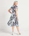 Back view of Jude Connally Eliza Dress in Grand Ikat Sky