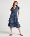 Full view of Jude Connally Eliza Dress in Garden Gate Navy