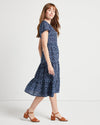 Side view of Jude Connally Eliza Dress in Garden Gate Navy