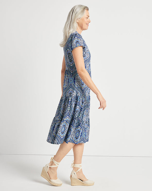 Jude Connally Libby Dress - Paisley Medallion Sky