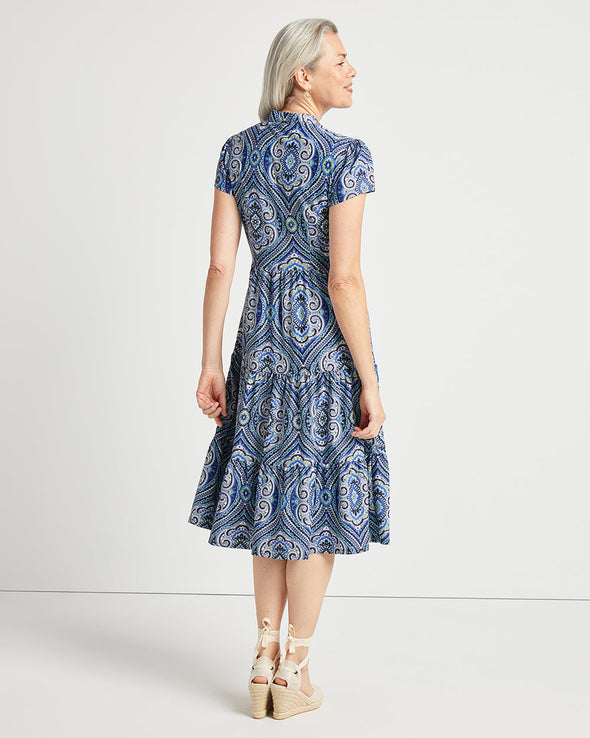 Jude Connally Libby Dress - Paisley Medallion Sky