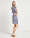 Side view of Jude Connally Susanna Dress in Mini Links Geo Navy