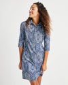 Close up of Jude Connally Susanna Dress in Paisley Medallion Sky