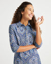 Close up of Jude Connally Susanna Dress in Paisley Medallion Sky