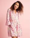 Front view of Jude Connally Faith Dress in Butterfly Tile White/Gold