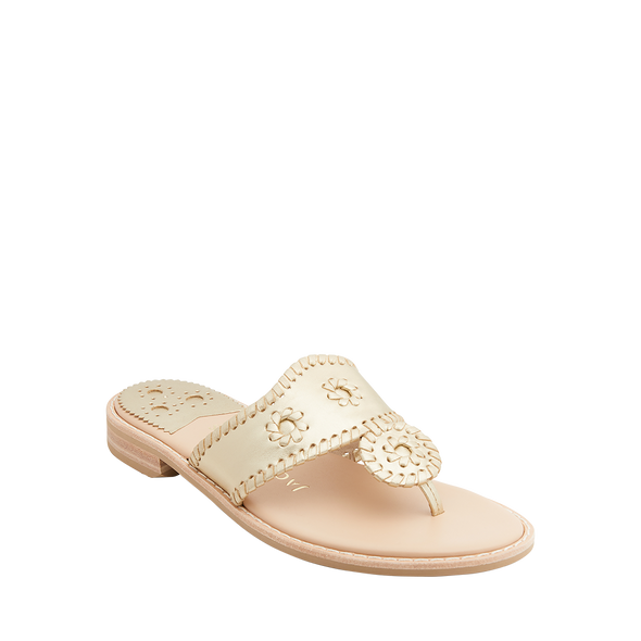 Front view of the Jack Rogers Jacks II Flat Sandal - Platinum