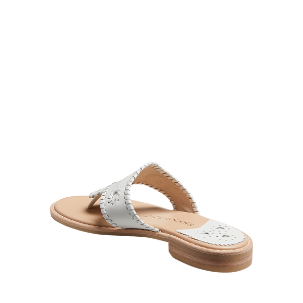 Back view of the Jack Rogers Jack II Flat Sandal - White