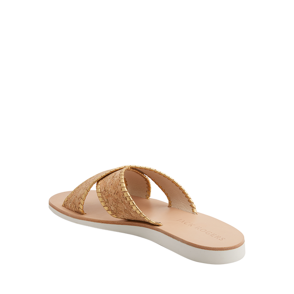 back view of the Jack Roger Sloane X-Band Boating Sandal - Cork/Gold