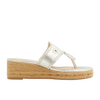 Side view of the Jack Rogers Jacks Mid Wedge - Platinum