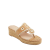 Front view of the Jack Rogers Jacks Cork Mid Wedge - Cork/Gold