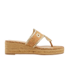 Side view of the Jack Rogers Jacks Cork Mid Wedge - Cork/Gold