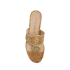 Back view of the Jack Rogers Jacks Cork Mid Wedge - Cork/Gold