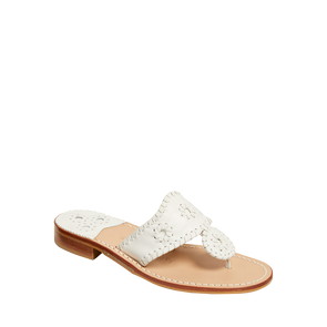 Front view of the Jack Rogers Jacks Flat Sandal - White*