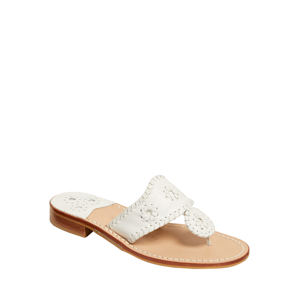 Front view of the Jack Rogers Jacks Flat Sandal - White*