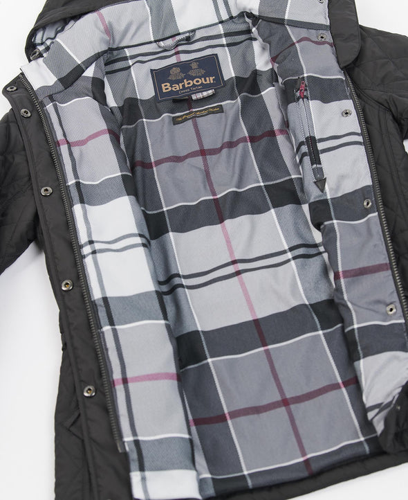 Inner lining of the Barbour Millfire Quilted Jacket - Black Classic