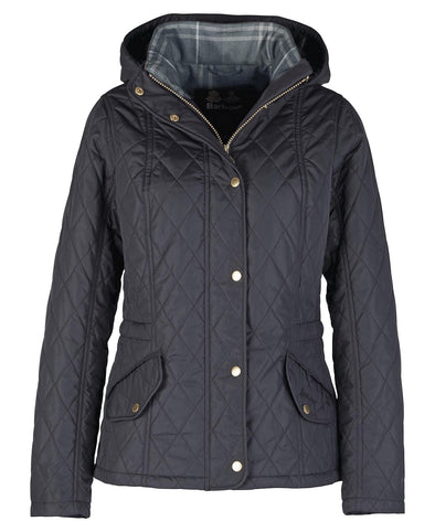 Front view of the Barbour Millfire Quilted Jacket - Navy Classic