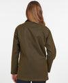 Back view of the Barbour Acorn Wax Jacket - Olive