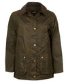 Front closed view of the Barbour Acorn Wax Jacket - Olive