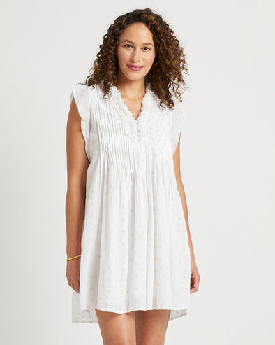 Jude Connally Larissa Dress - White Gold Dot