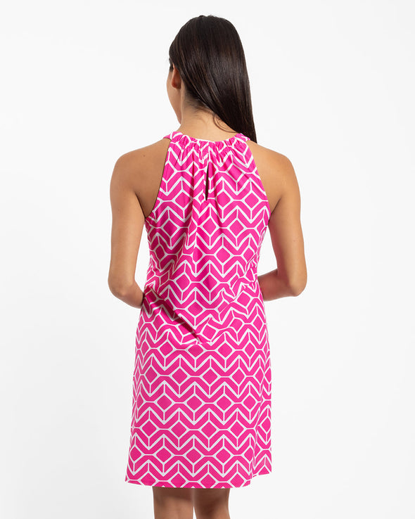 Jude Connally Lisa Dress - Sail Geo Spring Pink