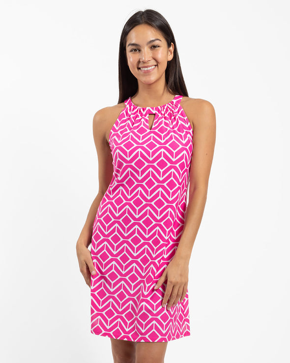 Jude Connally Lisa Dress - Sail Geo Spring Pink