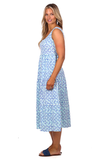 Side view of Duffield Lane Lucy Dress - Tile Print