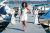 Outdoor view of the French Connection Demi Dress - Summer White