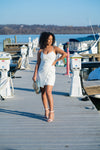 Full body view of the French Connection Demi Dress - Summer White