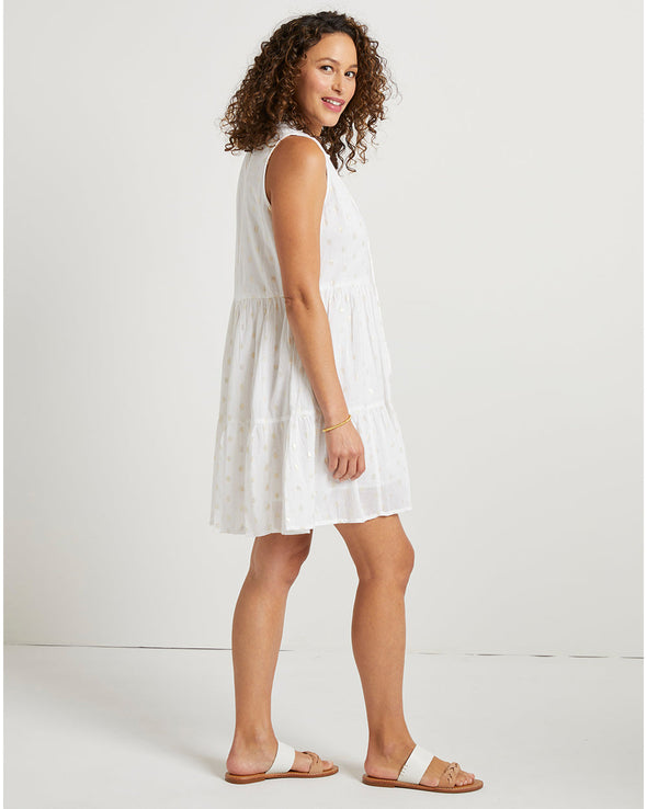 Jude Connally Mariah Dress - White Gold Dot