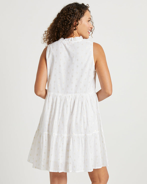 Jude Connally Mariah Dress - White Gold Dot