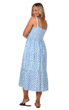 Back view of the Duffield Lane Marie Midi Dress - Tile Print