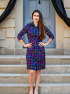 Front view of the Gretchen Scott Twist & Shout Dress - Balmoral Plaid