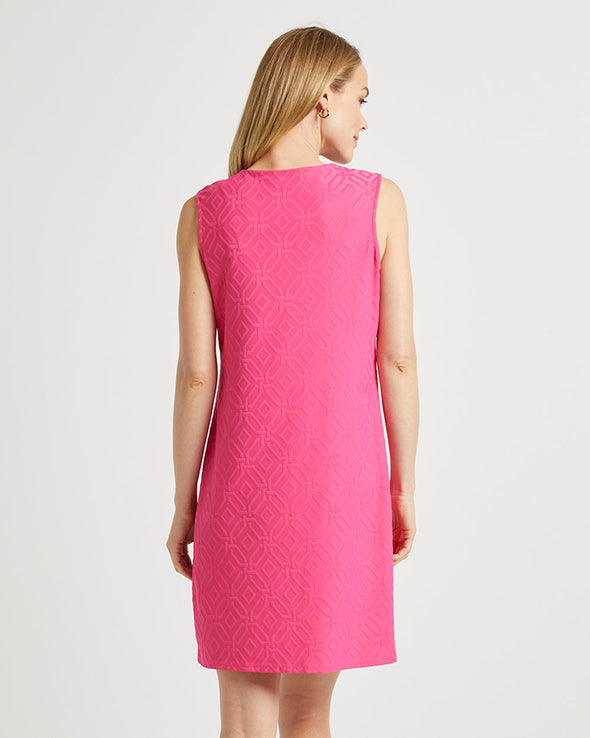Back view of Jude Connally Presley Dress in Grand Links Spring Pink