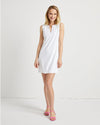 Full length image of Jude Connally Presley Jaquard Dress in Grand Links White