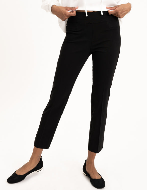 Front view of the Renuar Ankle Pants Black