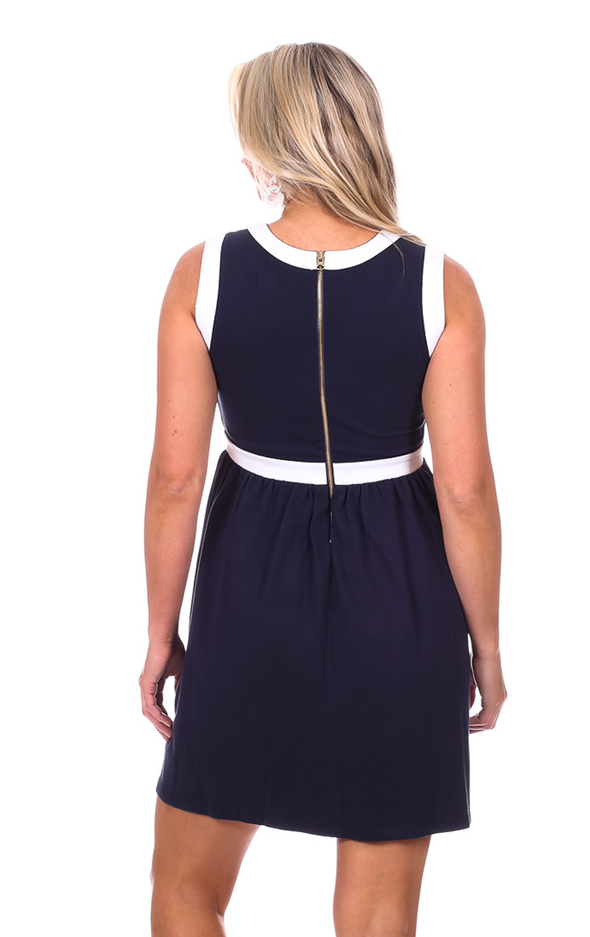 Back view of the Duffield Lane Ruth Dress in Navy