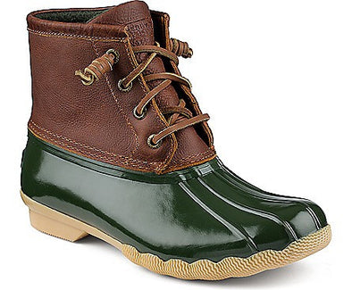Sperry Women's Saltwater Boot Tan/Green by Sperry Top-Sider from THE LUCKY KNOT