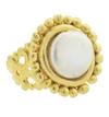 Flat view of the Susan Shaw Dotted Coin Pearl Ring