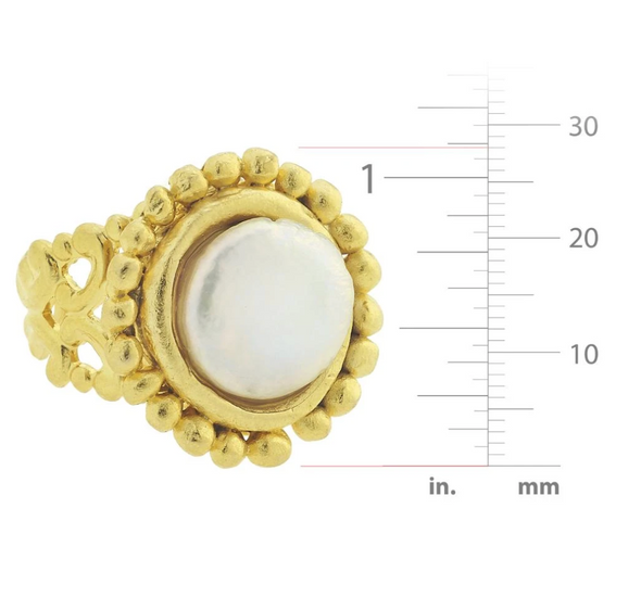 Size of the Susan Shaw Dotted Coin Pearl Ring