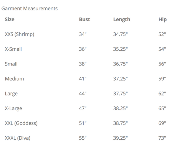 Size chart