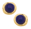 Flat view of the Susan Shaw Lapis Stud Earrings