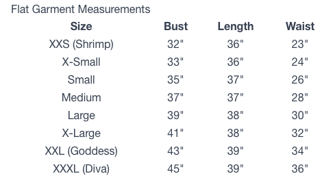 Size chart 